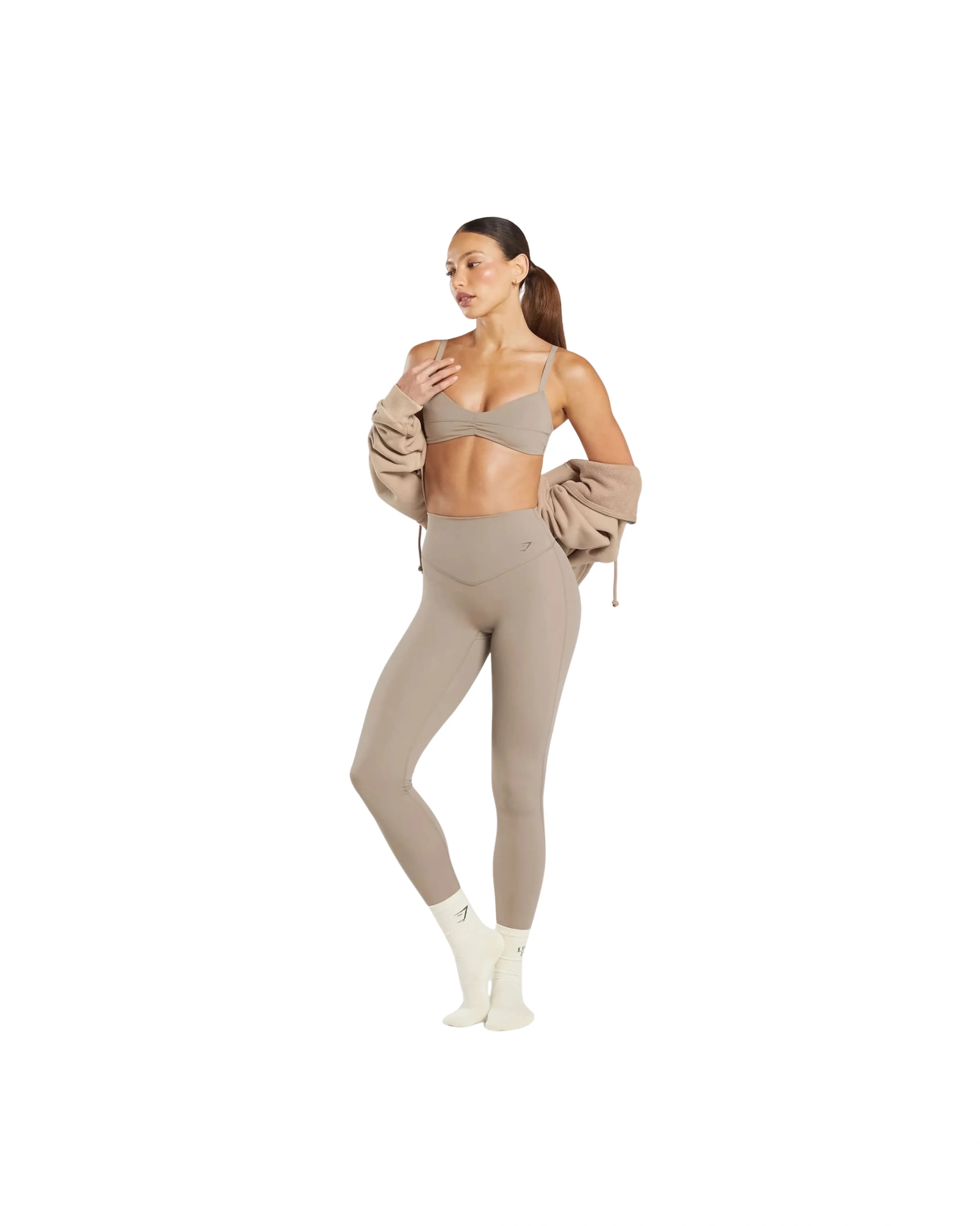 Gymshark Elevate Leggings 2.0 Body fit Lifestyle Brown - HypeFly India View 4