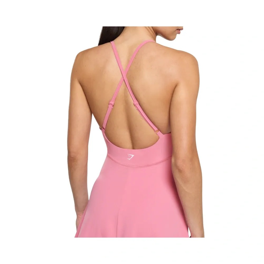 Gymshark Strappy 2-in-1 Dress Sunset Pink - HypeFly India View 5