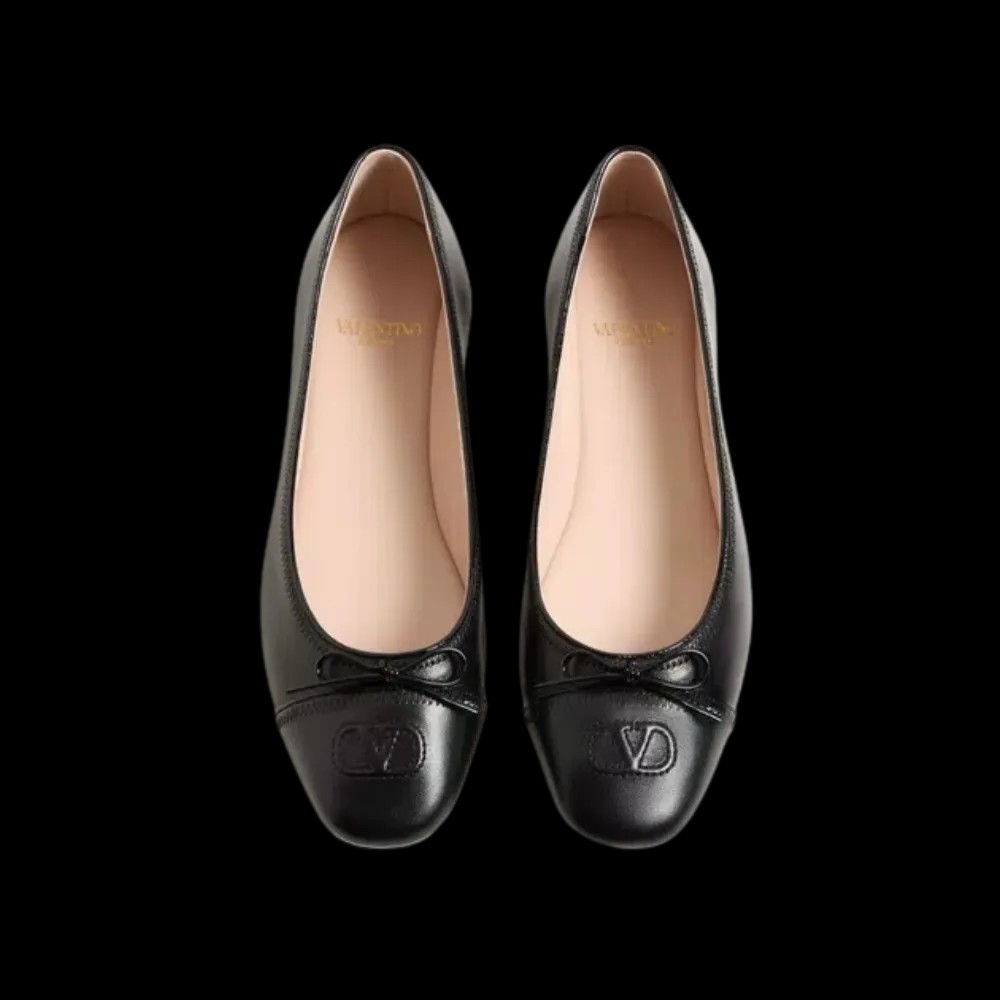 Valentino VLogo Signature Ballerina In Nappa 05mm Black - HypeFly India View 2