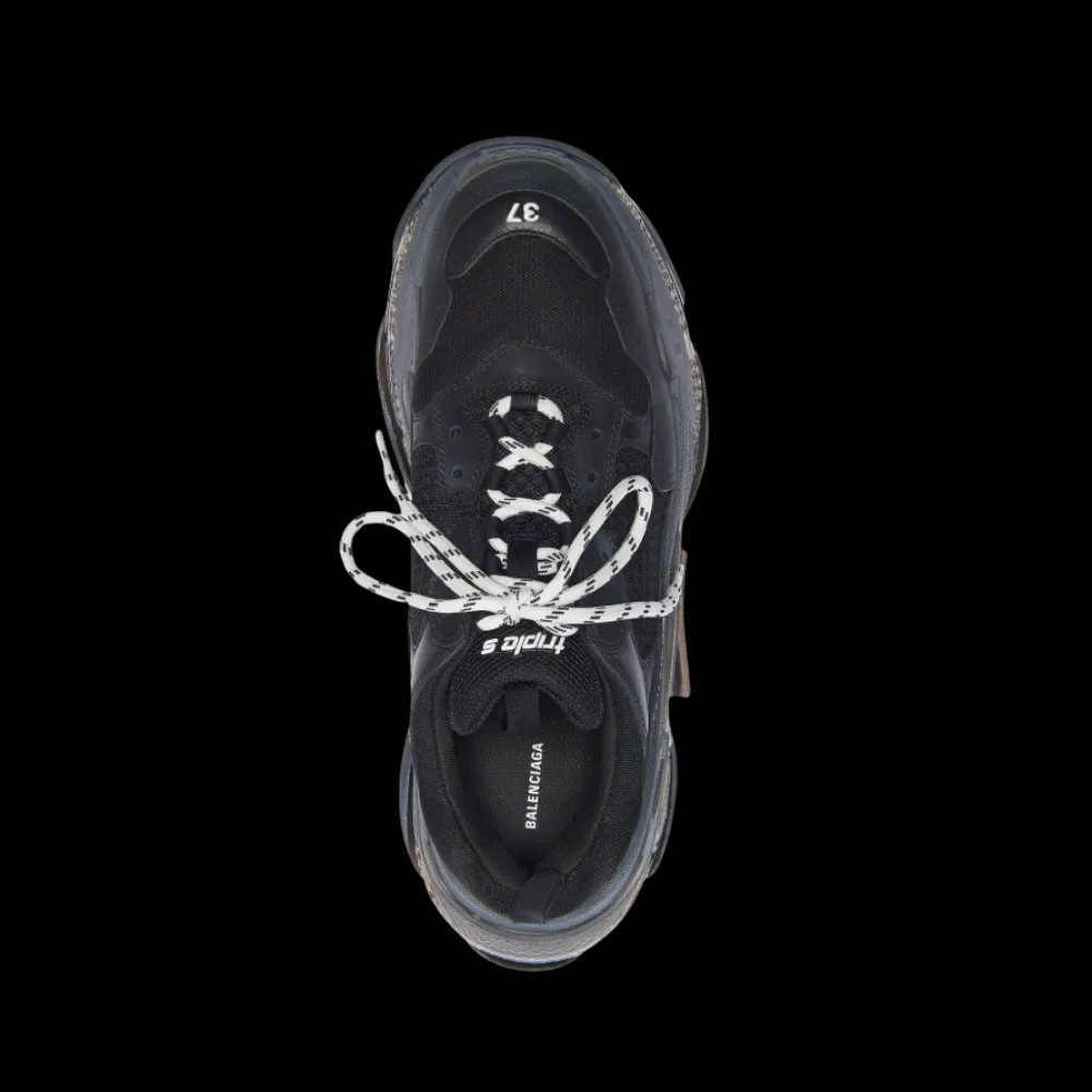 Balenciaga Triple S Clear Sole Sneaker In Black - HypeFly India View 5