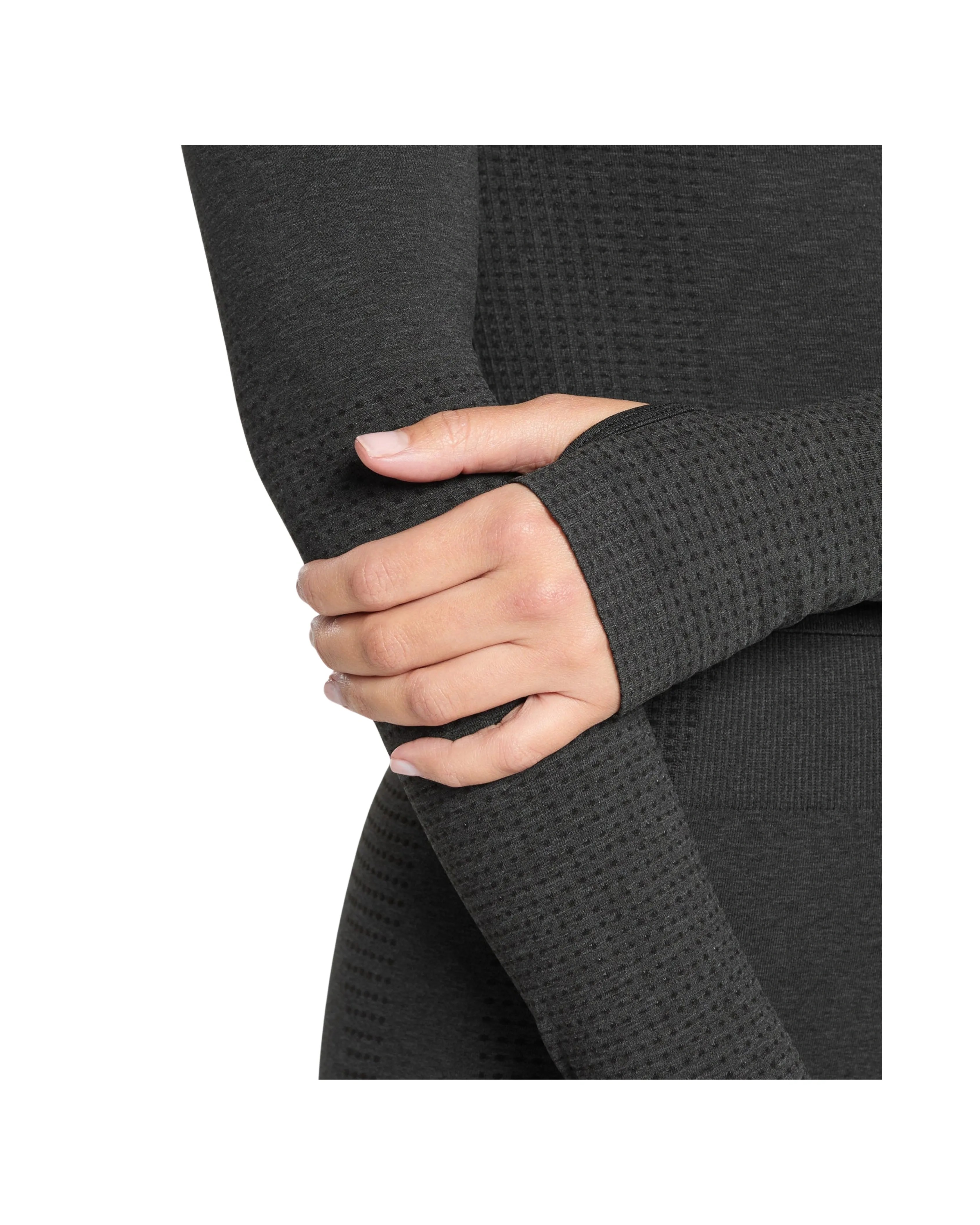 Gymshark Vital Long Sleeve Cut Out Top Black Marl - HypeFly India View 4