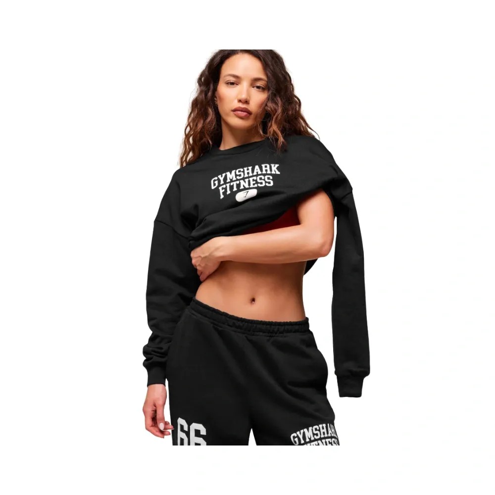 Gymshark Varsity Graphic Pullover Black  - HypeFly India View 4