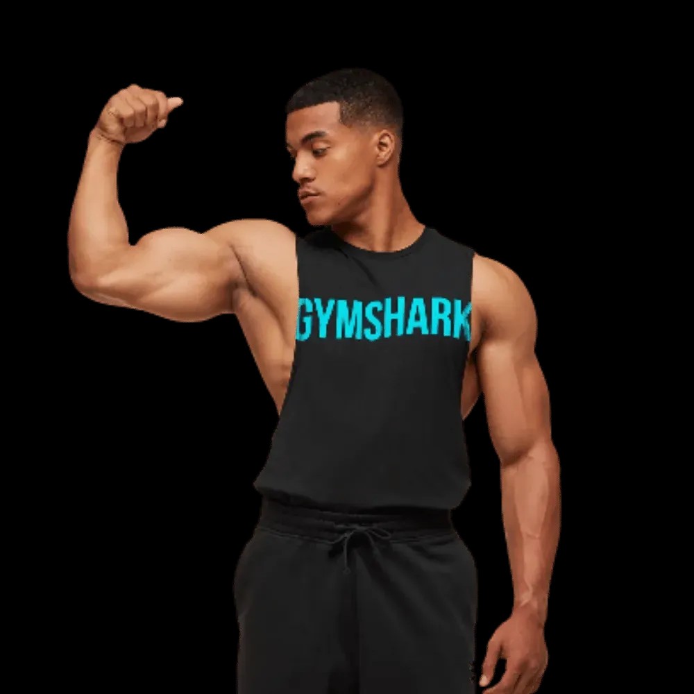 Gymshark Prime Drop Arm Tank Black/Brand Blue - HypeFly India View 5
