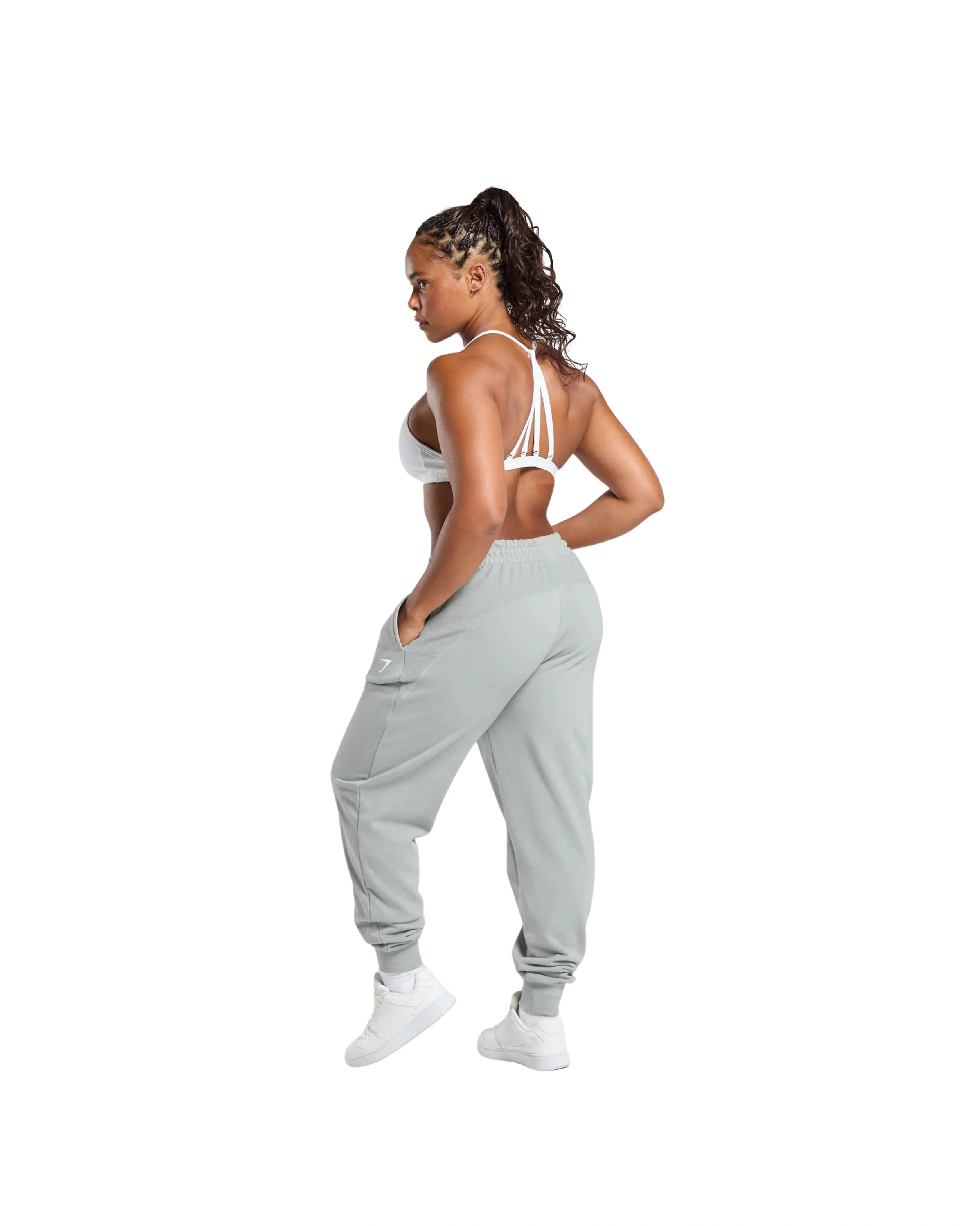 Gymshark Power Joggers Regular fit Silver Grey - HypeFly India View 4