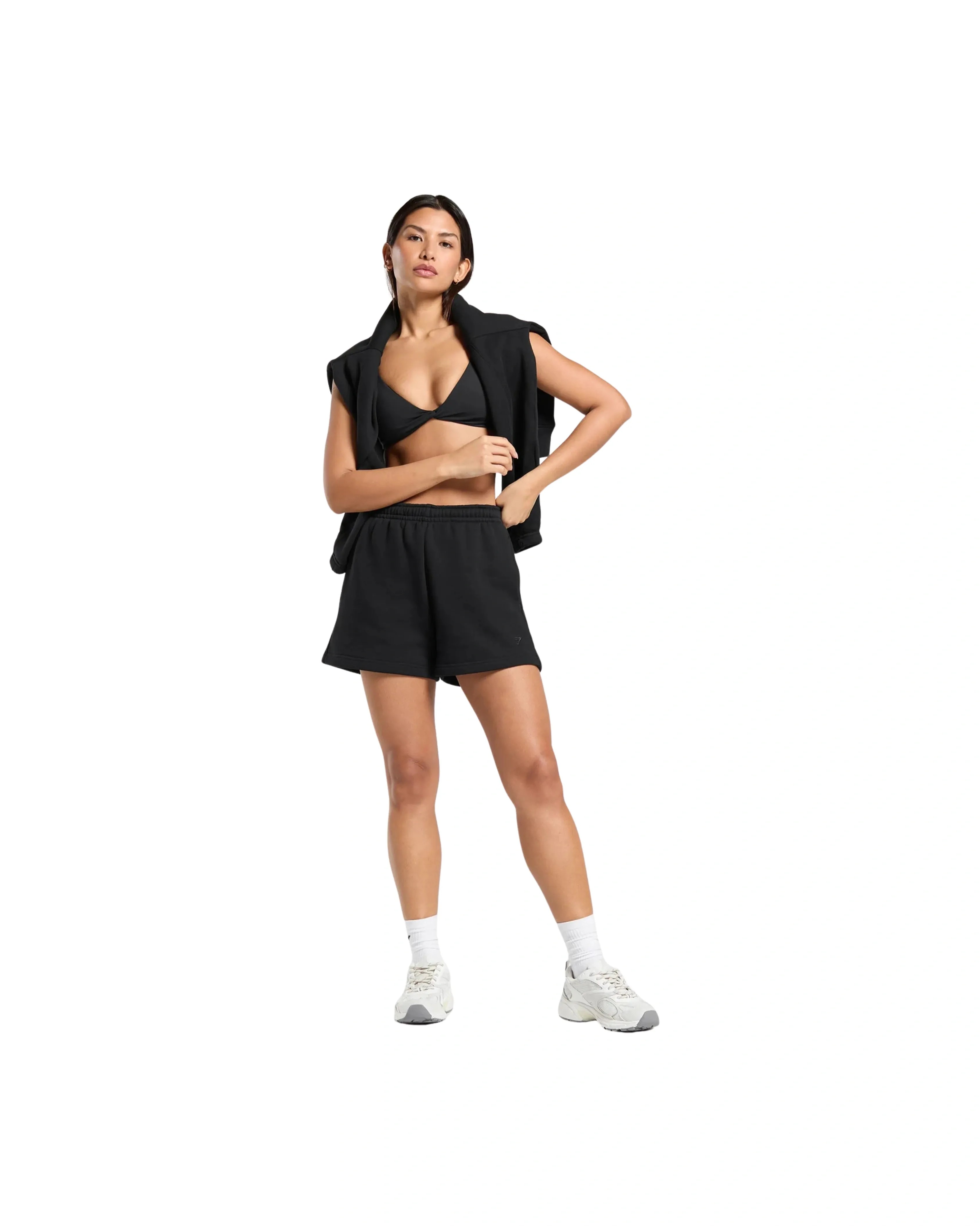 Gymshark Rest Day Sweats 2.0 Shorts regular fit Black - HypeFly India View 4