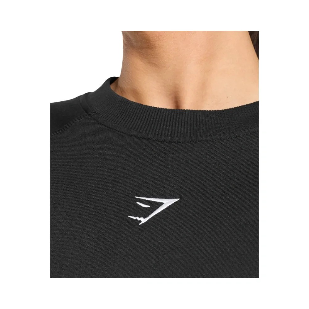 Gymshark Training Oversized Fleece Sweatshirt Black - HypeFly India View 3