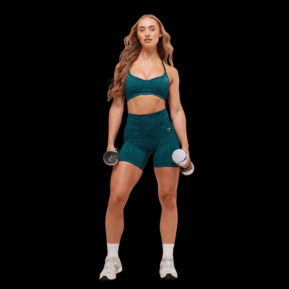 Gymshark Adapt Animal Seamless Sports Bra Navy/Brand Blue - HypeFly India View 3