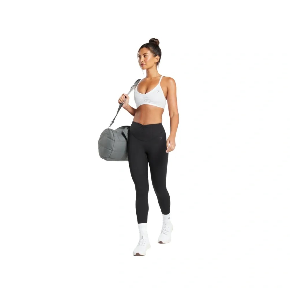 Gymshark Ruched Strappy Sports Bra Light Support White - HypeFly India View 5