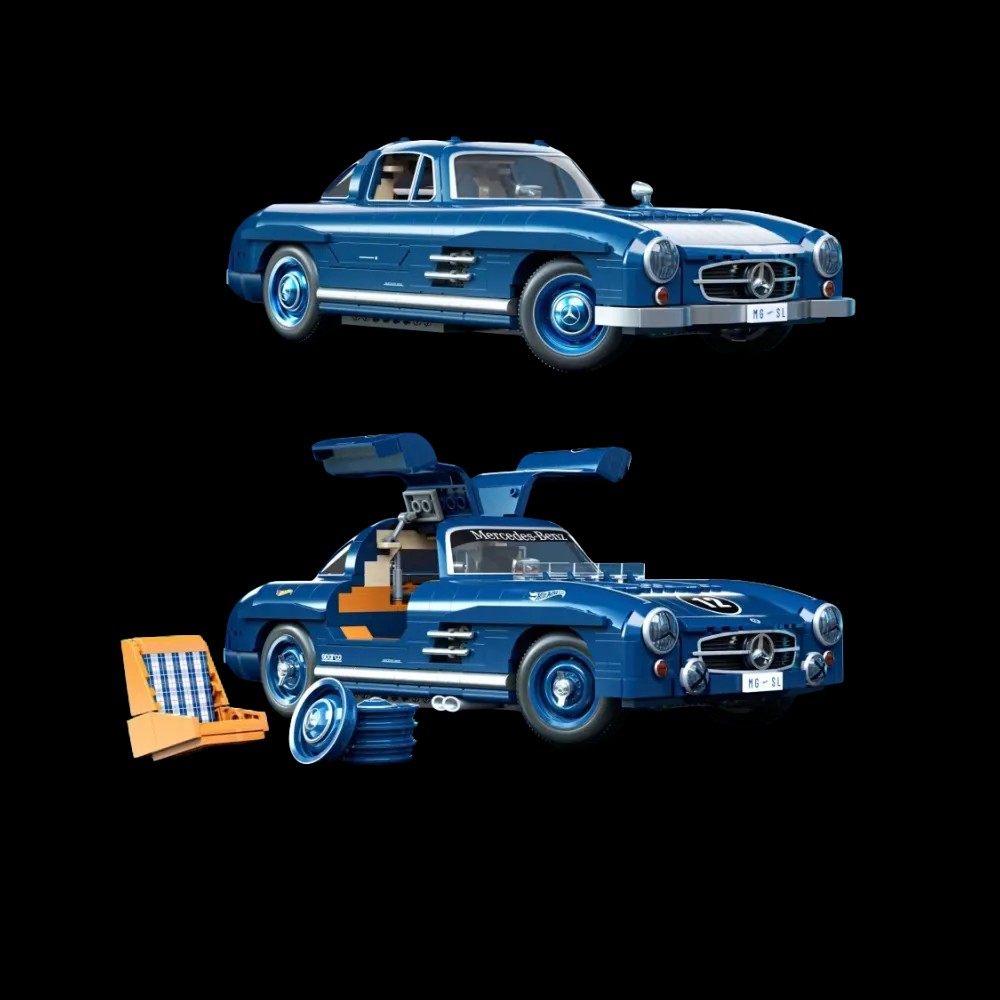 Mattel Brick Shop Hot Wheels Mercedes-Benz 300 SL Building Set - HypeFly India View 3