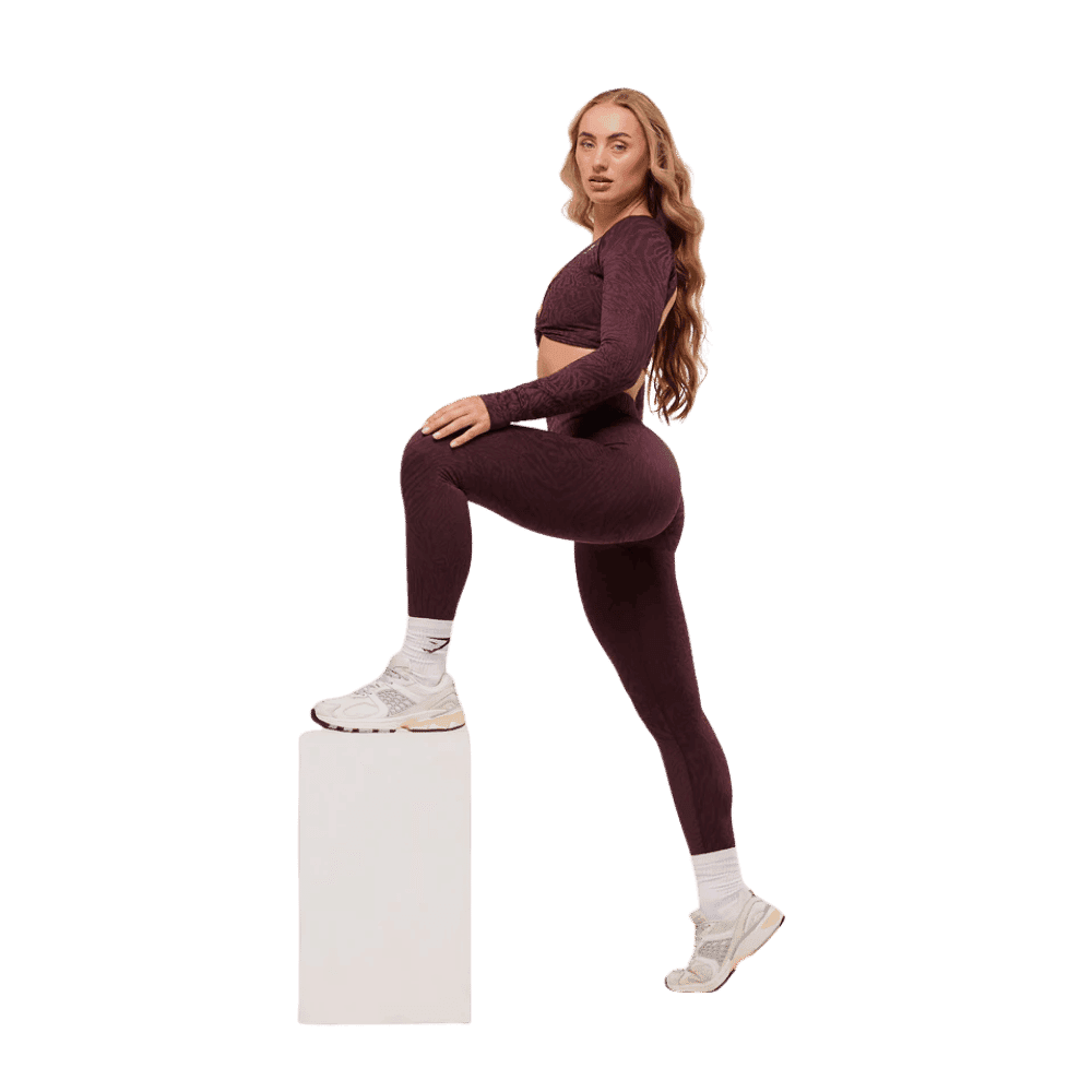 Gymshark Adapt Animal Seamless Leggings Cherry Purple/Reset Pink - HypeFly India View 2