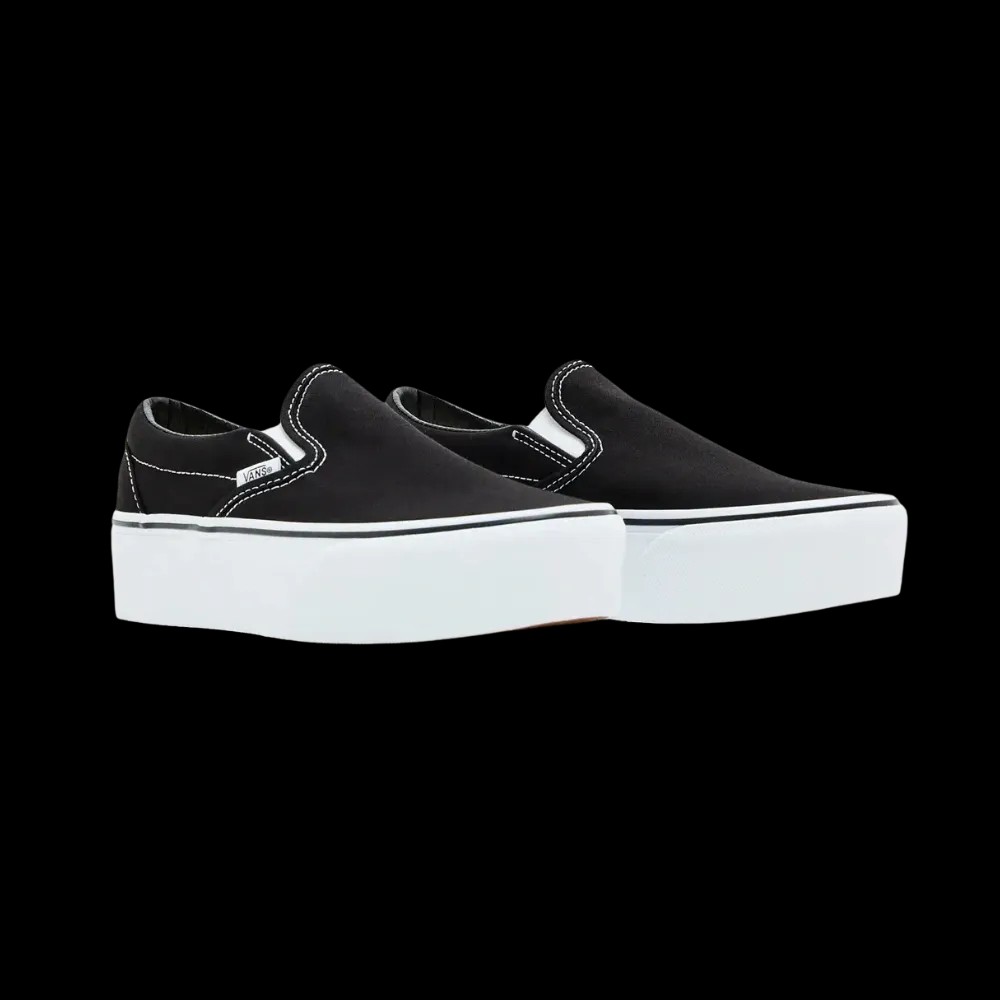 Vans Classic Slip-On Platform Shoe Black And White - HypeFly India View 5