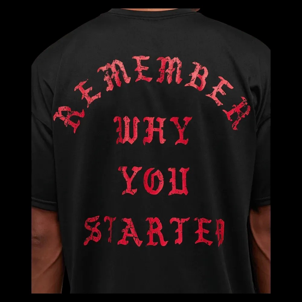 Gymshark Remember Why You Started T-Shirt Oversized Fit Black  - HypeFly India View 3