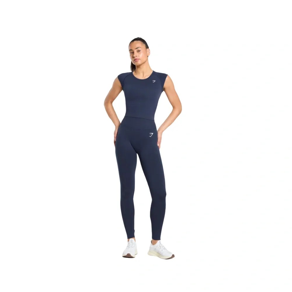 Gymshark Vital Scoop Neck Top Heavy Blue - HypeFly India View 5