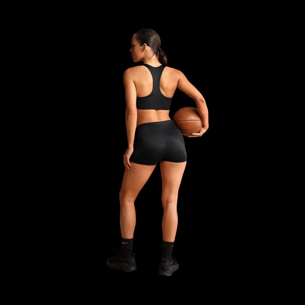 Nike x Skims Shine Women's Mid-Rise 2" Boyshorts with Drawcord OBSIDIAN - HypeFly India View 2