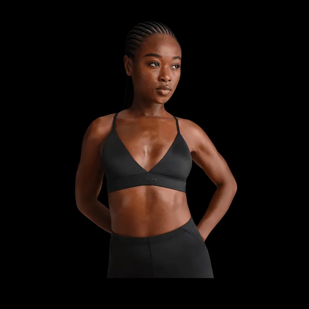 Nike x Skims Shine Women's Triangle Bra Obsidian - HypeFly India View 3