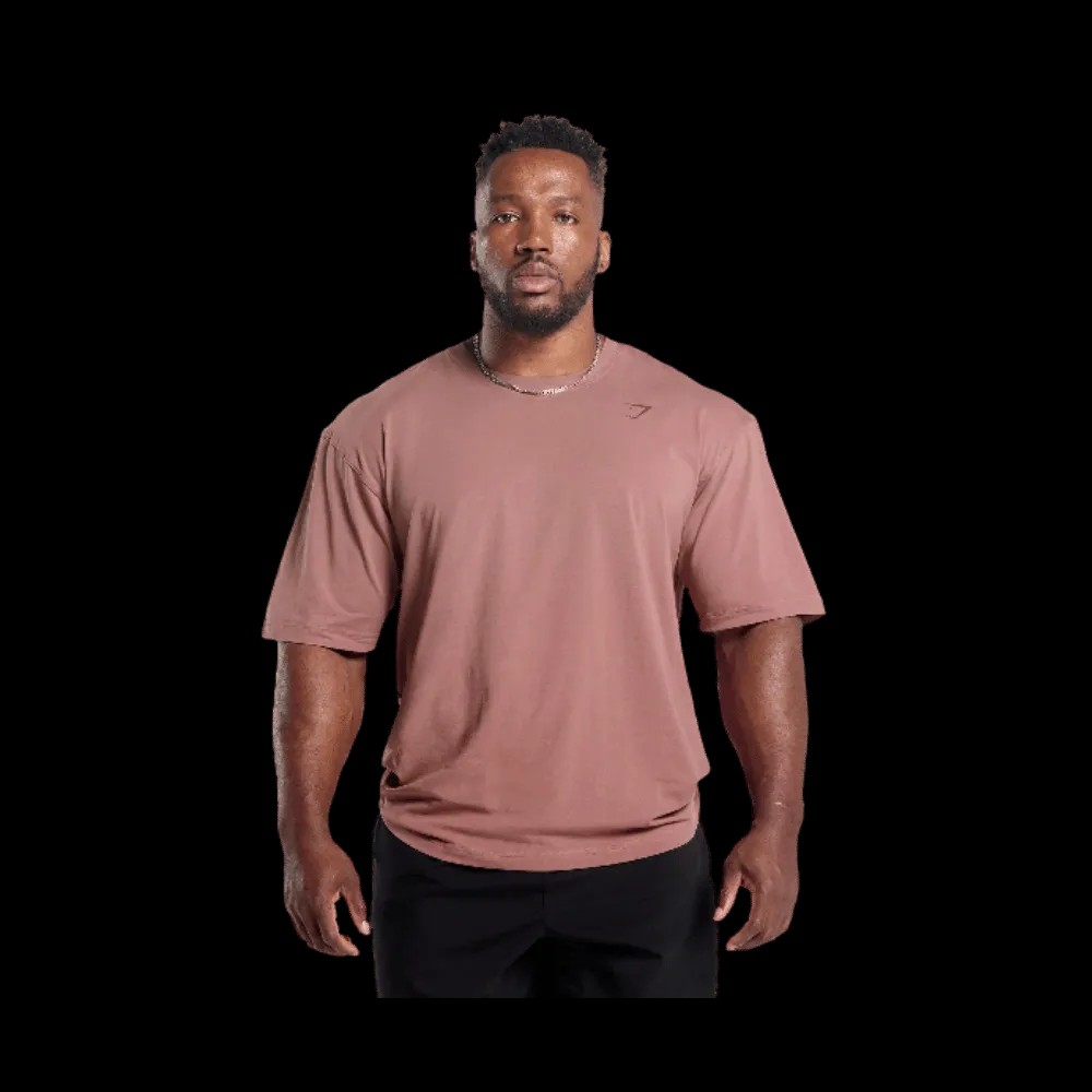 Gymshark Power T-Shirt Oversized Fit Brick Brown - HypeFly India View 1