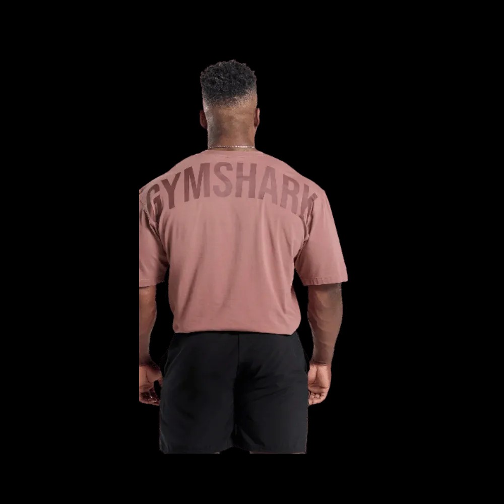 Gymshark Power T-Shirt Oversized Fit Brick Brown - HypeFly India View 5