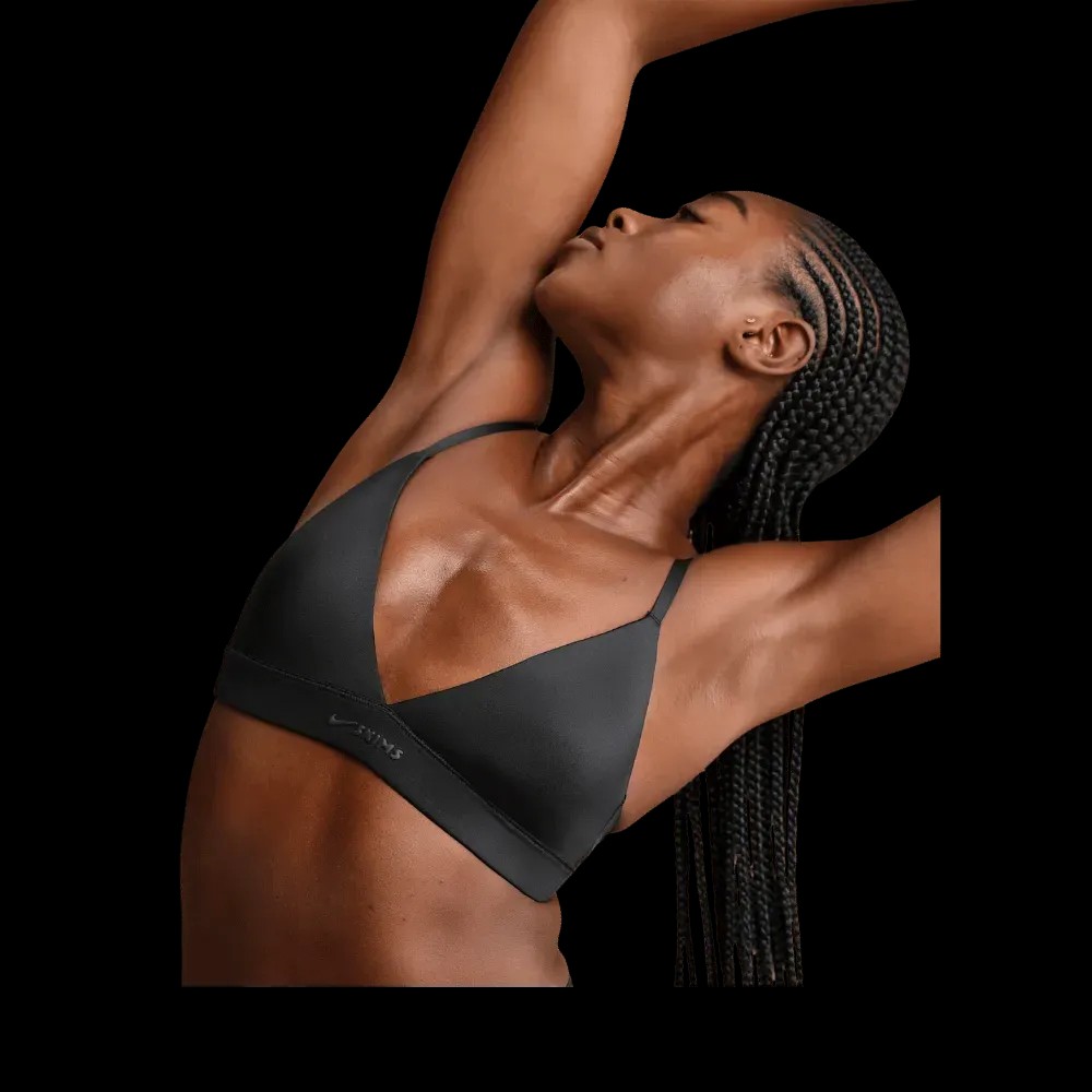 Nike x Skims Shine Women's Triangle Bra Obsidian - HypeFly India View 4