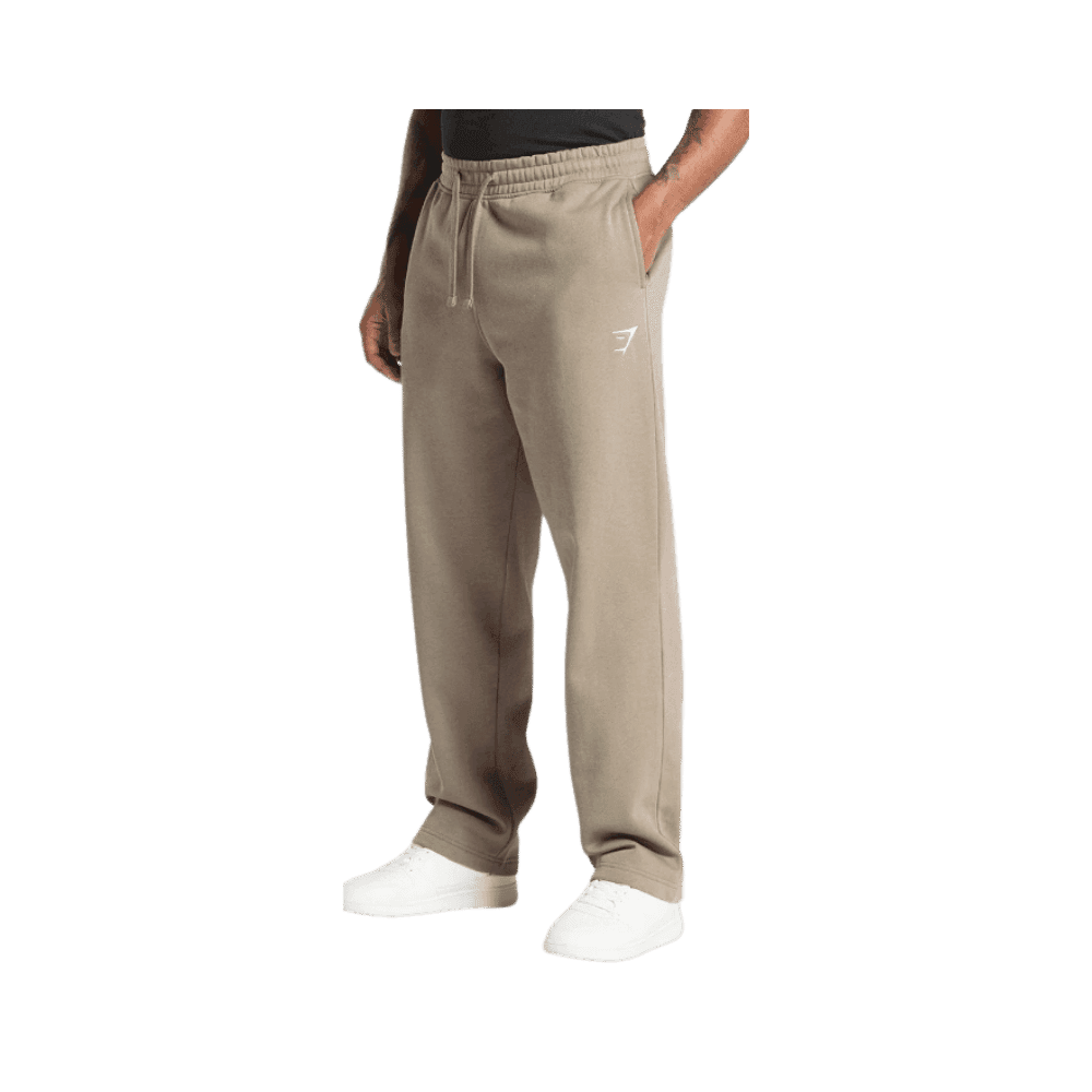 Gymshark Crest Straight Leg Joggers Lifestyle Brown - HypeFly India View 2