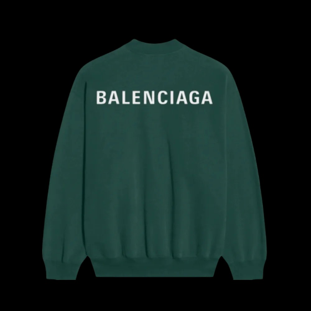 Balenciaga Printed Logo Crewneck Green (NO DB) - HypeFly India View 1