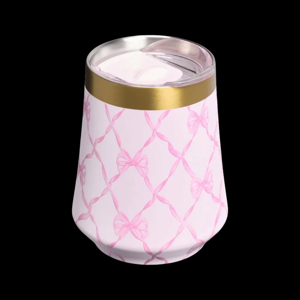 Stanley 1913 X Loveshackfancy Holiday Reserve All Day Wine Set Baby Bow Pink Peppermint 34 OZ - HypeFly India View 2