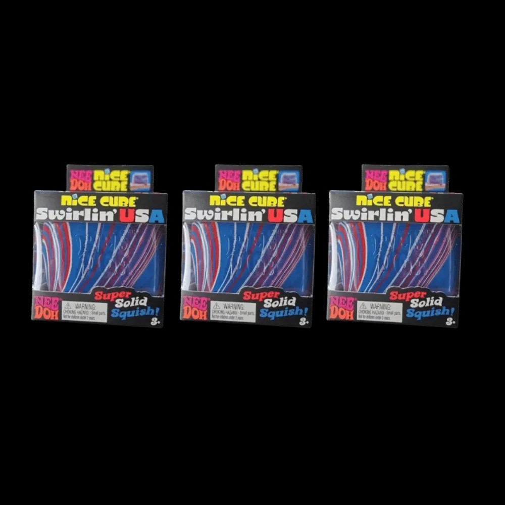 NeeDoh Swirlin USA Squishy Fidget Toy 3x Lot Red White Blue - HypeFly India View 1