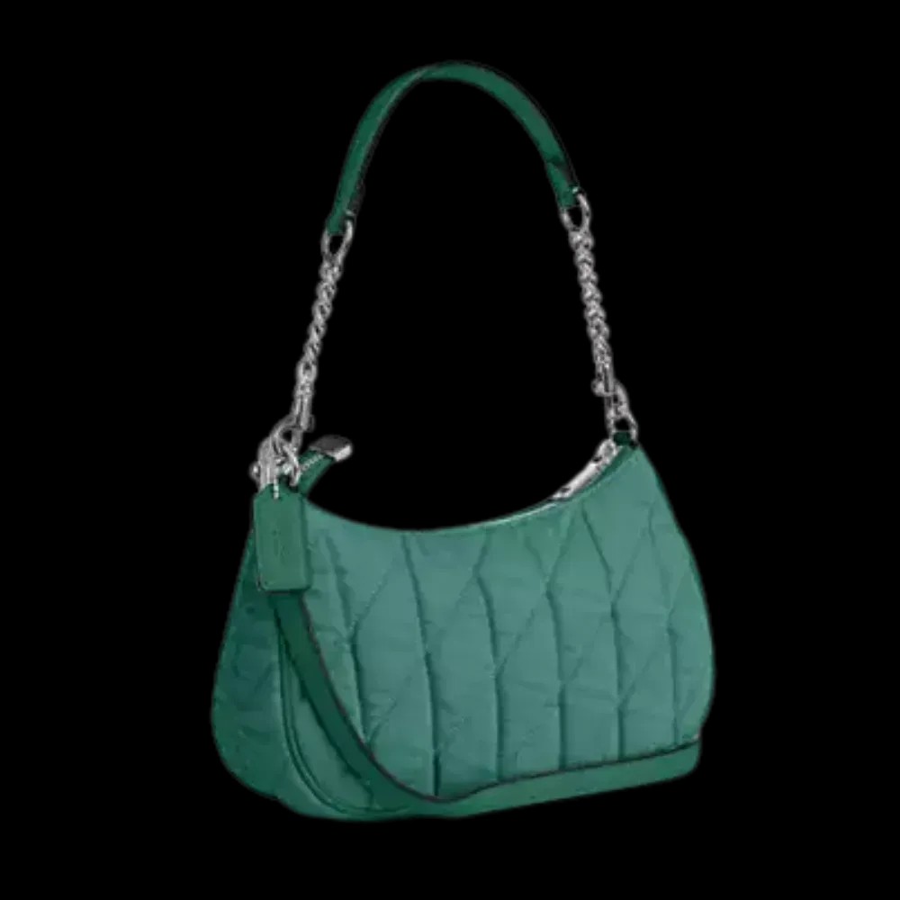 Coach Teri Shoulder Bag Quilted Denim Green - HypeFly India View 2