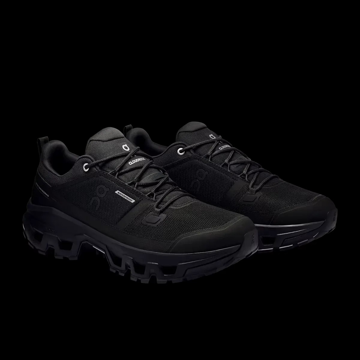 On Running Cloudrock Low Waterproof Black - HypeFly India View 3