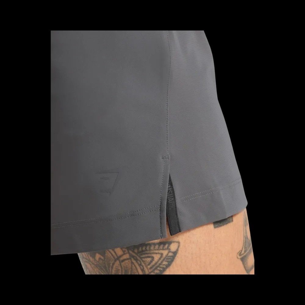 Gymshark Hybrid 6" Shorts Slim Fit Graphite Grey - HypeFly India View 4