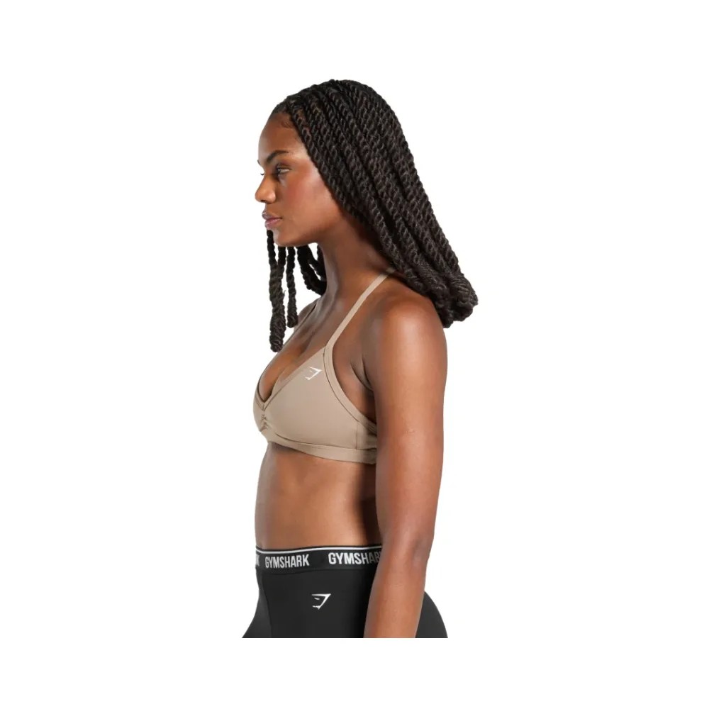 Gymshark Minimal Sports Bra- Light Support Lifestyle Brown - HypeFly India View 3