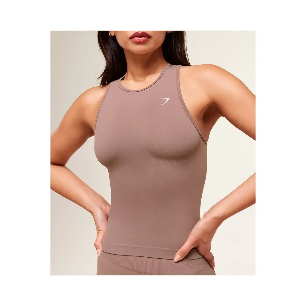 Gymshark Everyday Seamless Tight Fit Tank Chestnut Pink - HypeFly India View 5
