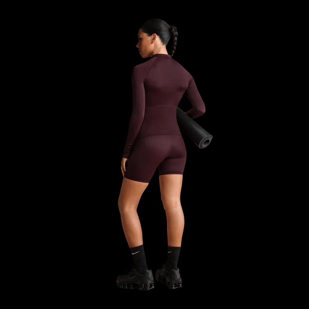 Nike x Skims Shine Women's Long-Sleeve Half-Zip Top CURRANT - HypeFly India View 5