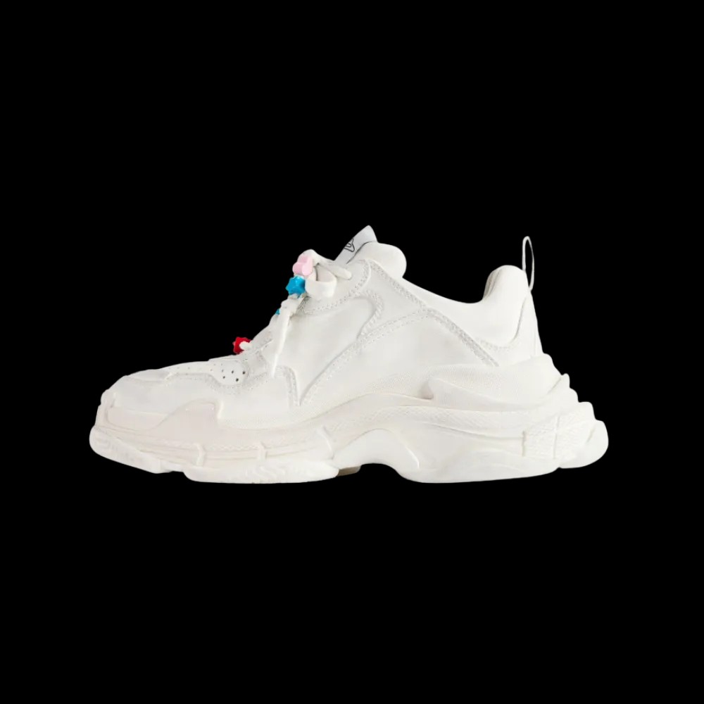 Balenciaga Triple S Sporty Sneaker With Charms In White - HypeFly India View 3