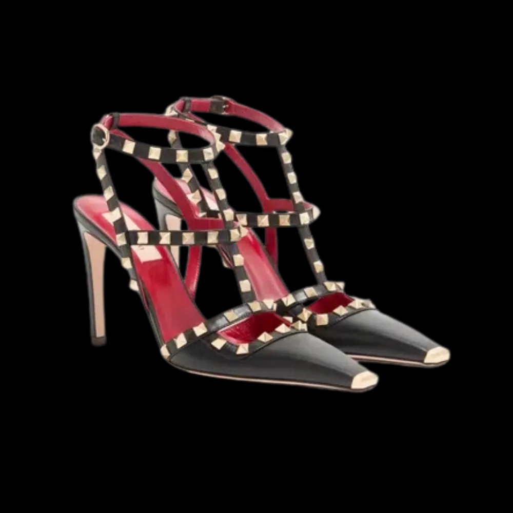 Valentino Rockstud Kidskin Pumps 100mm Black - HypeFly India View 5