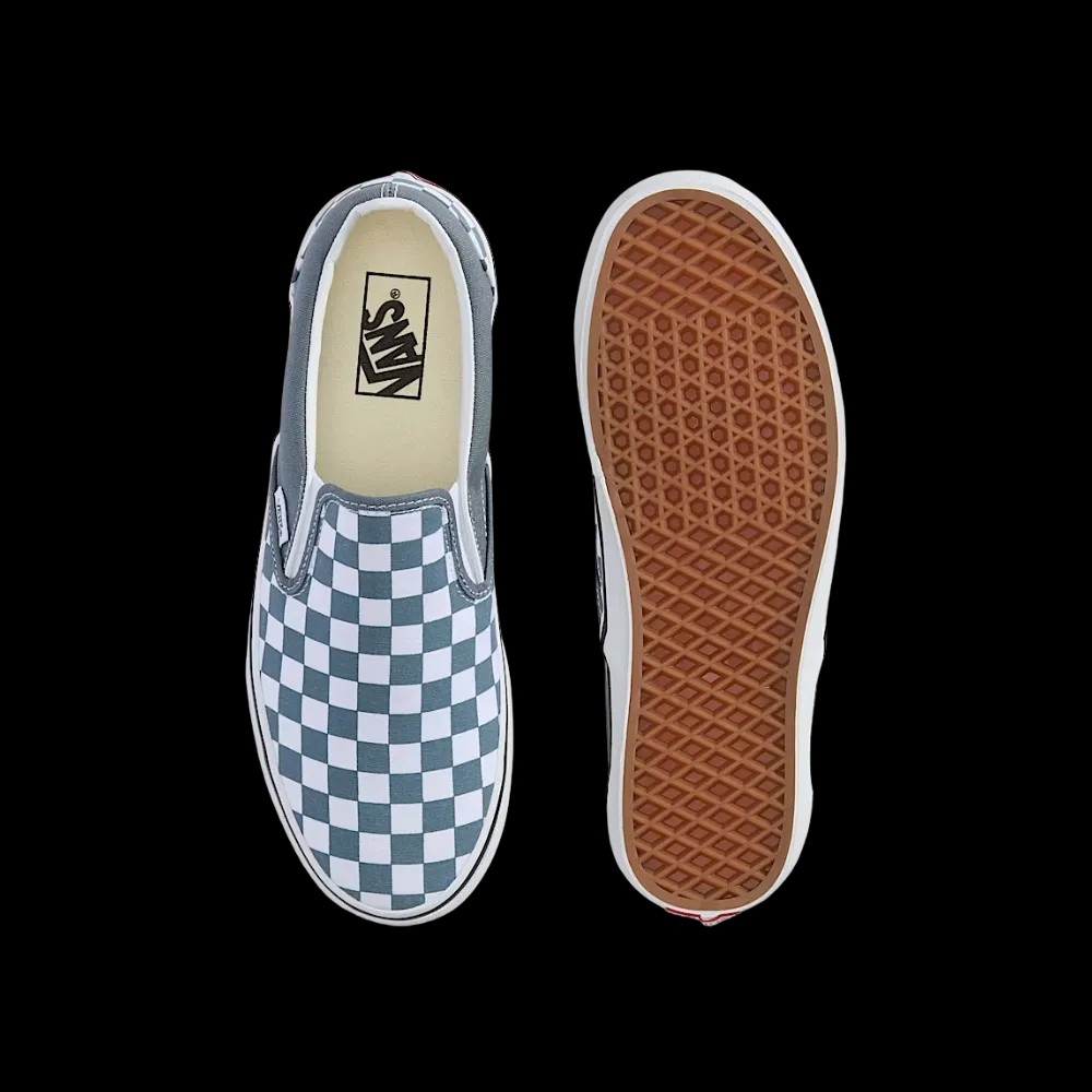 Vans Classic Slip-On Checkerboard Shoe Stormy Weather Blue - HypeFly India View 3