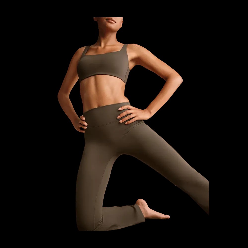 Nike X Skims Matte Women's High-Waisted Slim Flared Leggings Dark Sepia - HypeFly India View 4