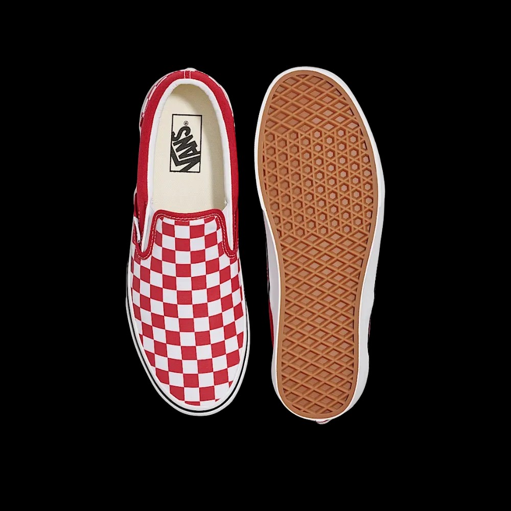 Vans Classic Slip-On Checkerboard Shoe Chili Pepper Red  - HypeFly India View 4