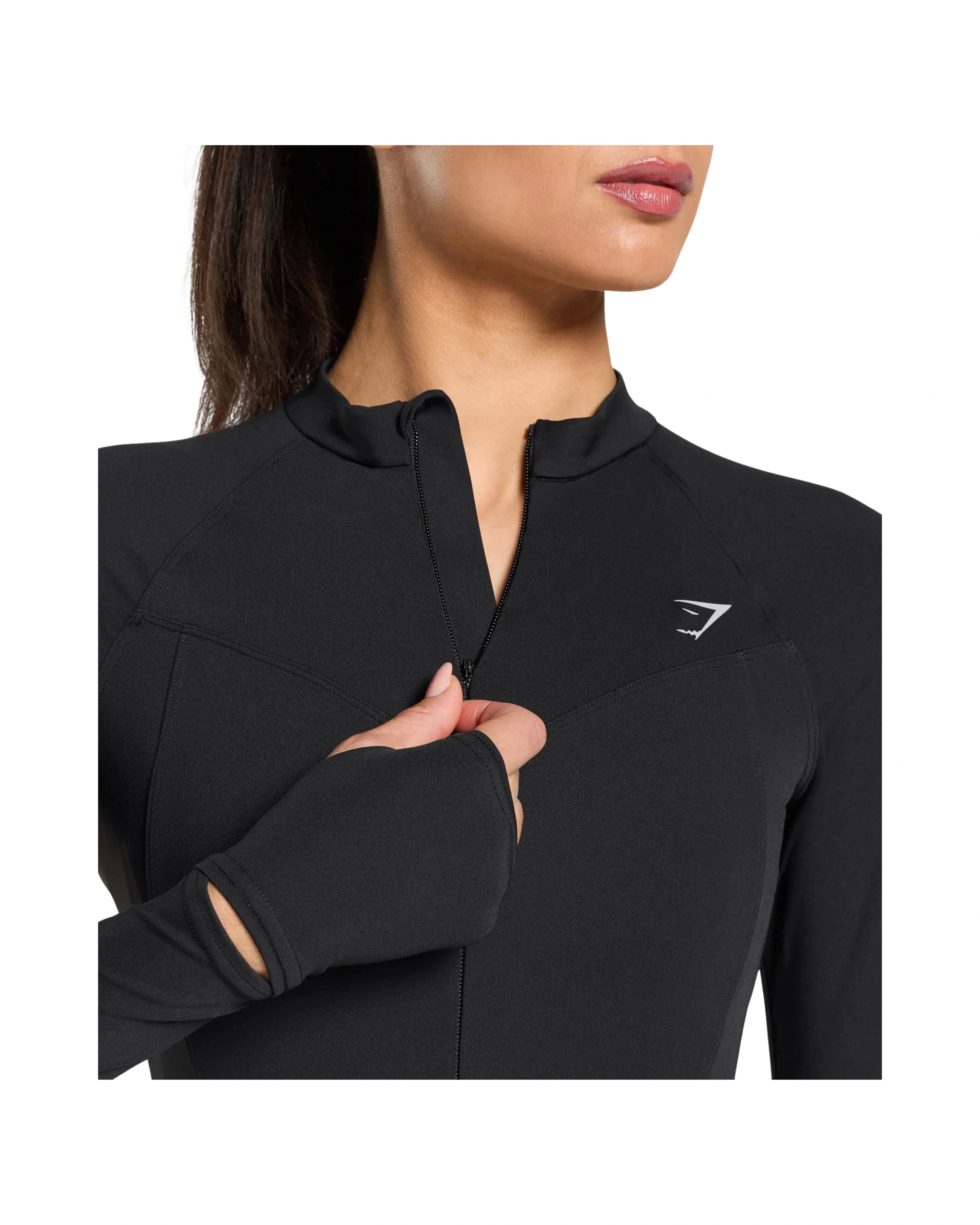 Gymshark Running Full Zip Jacket Black - HypeFly India View 5