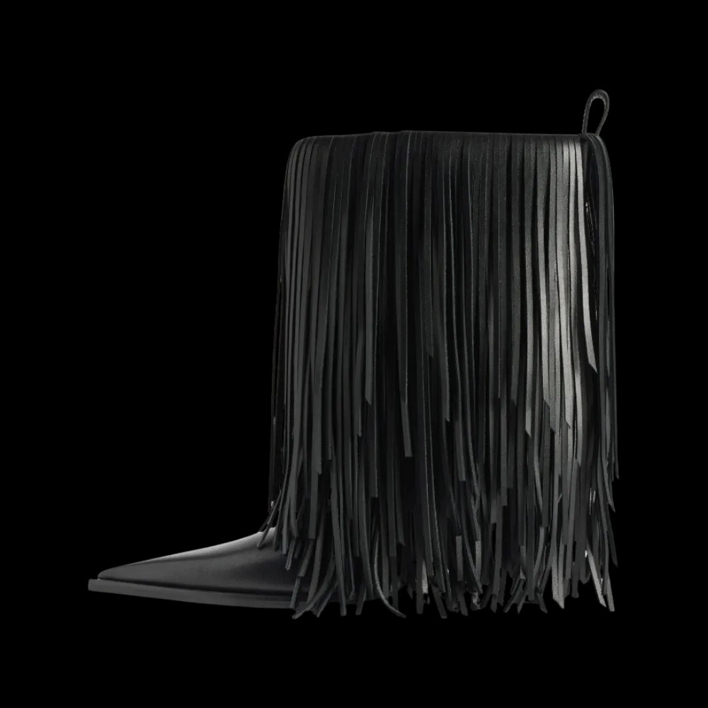 Balenciaga Avenue Fringe Bootie In Black - HypeFly India View 3