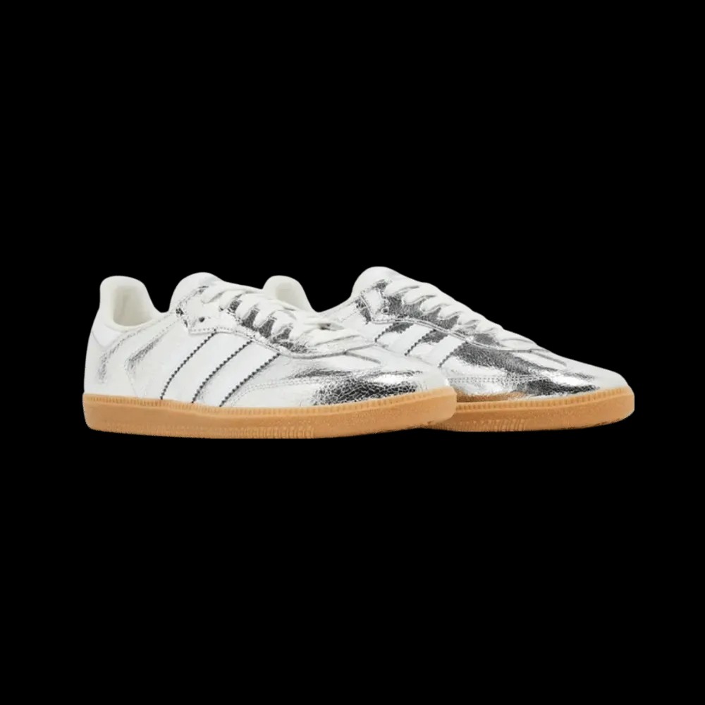 Samba OG 'Silver Metallic Cracked Leather' - HypeFly India View 2