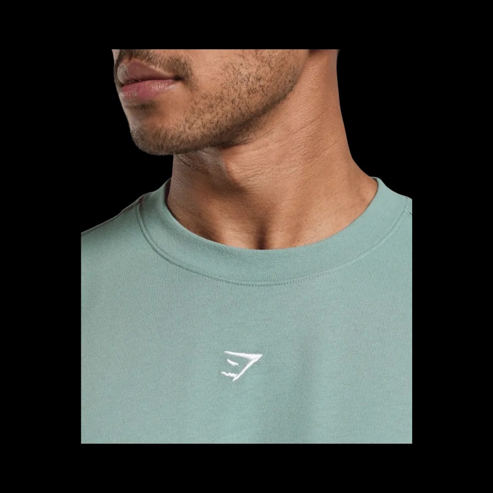 Gymshark Rest Day Essentials Boxy T-Shirt Oversized Fit Celeste Blue - HypeFly India View 5