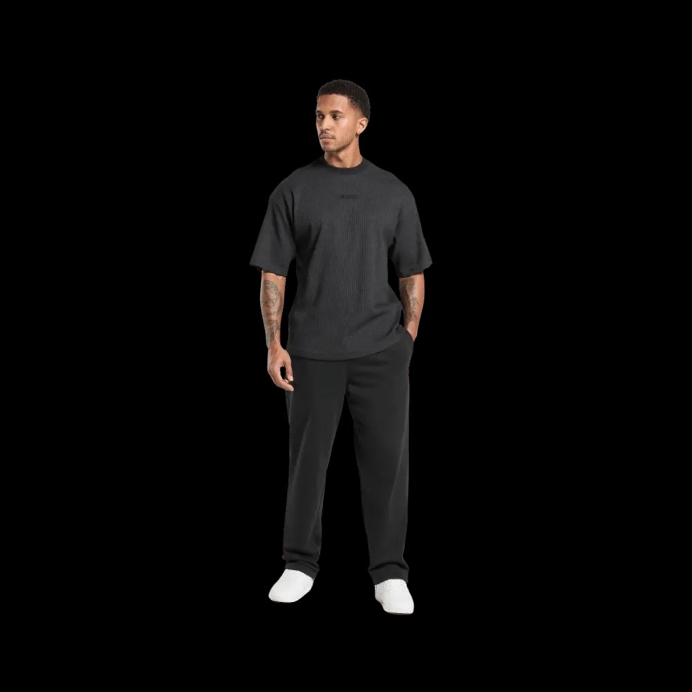 Gymshark Waffle Oversized T-Shirt Oversized Fit Black - HypeFly India View 3