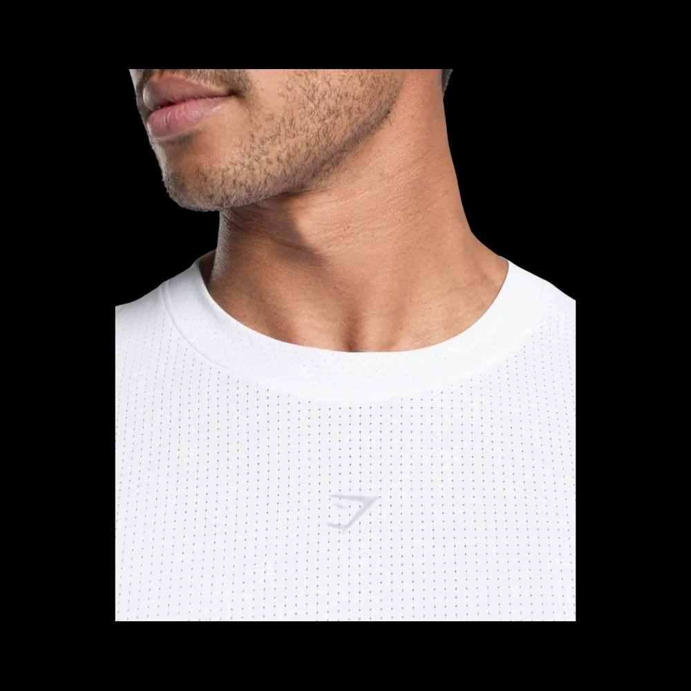 Gymshark Running T Shirt Slim Fit White - HypeFly India View 5