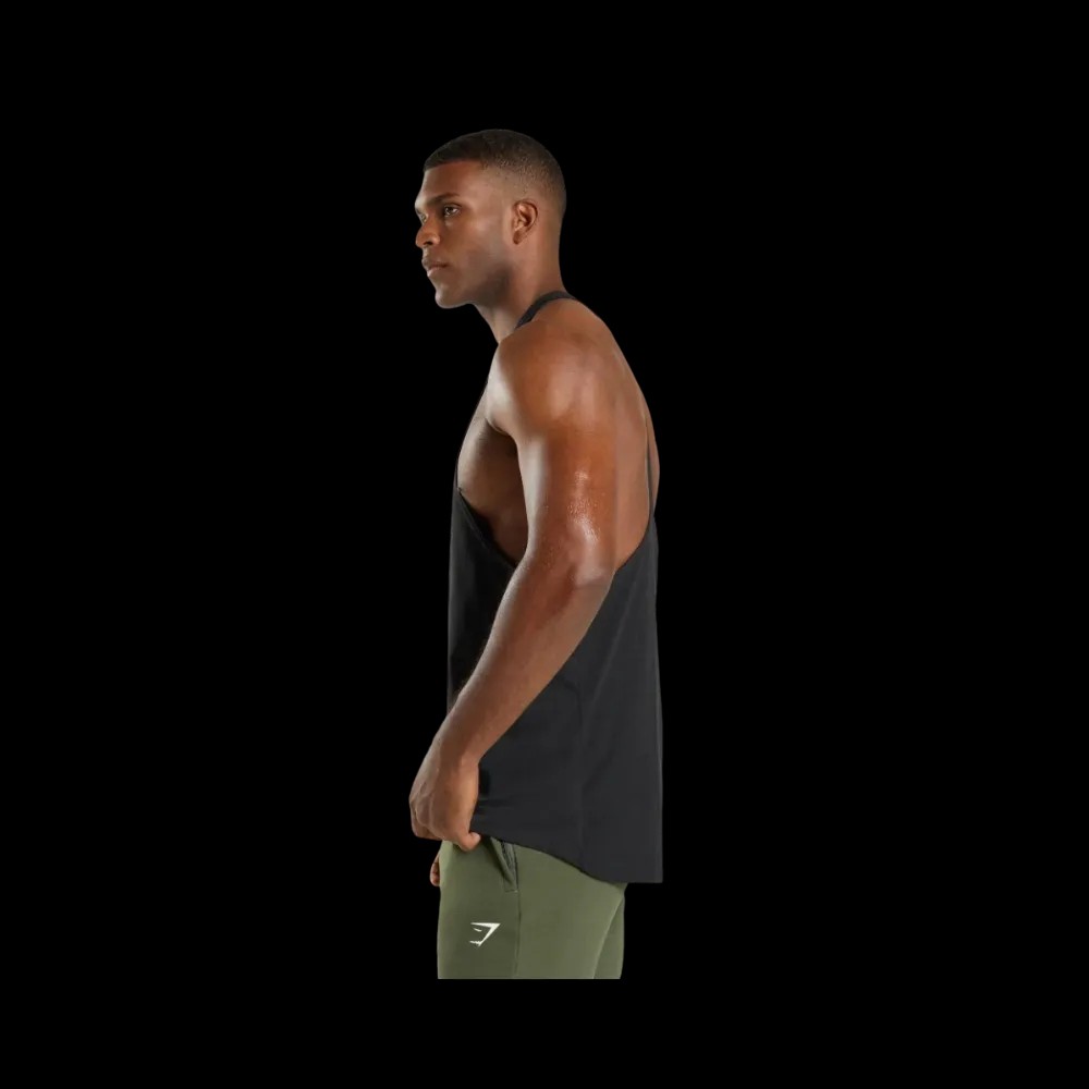 Gymshark React Stringer Slim Fit Black - HypeFly India View 2