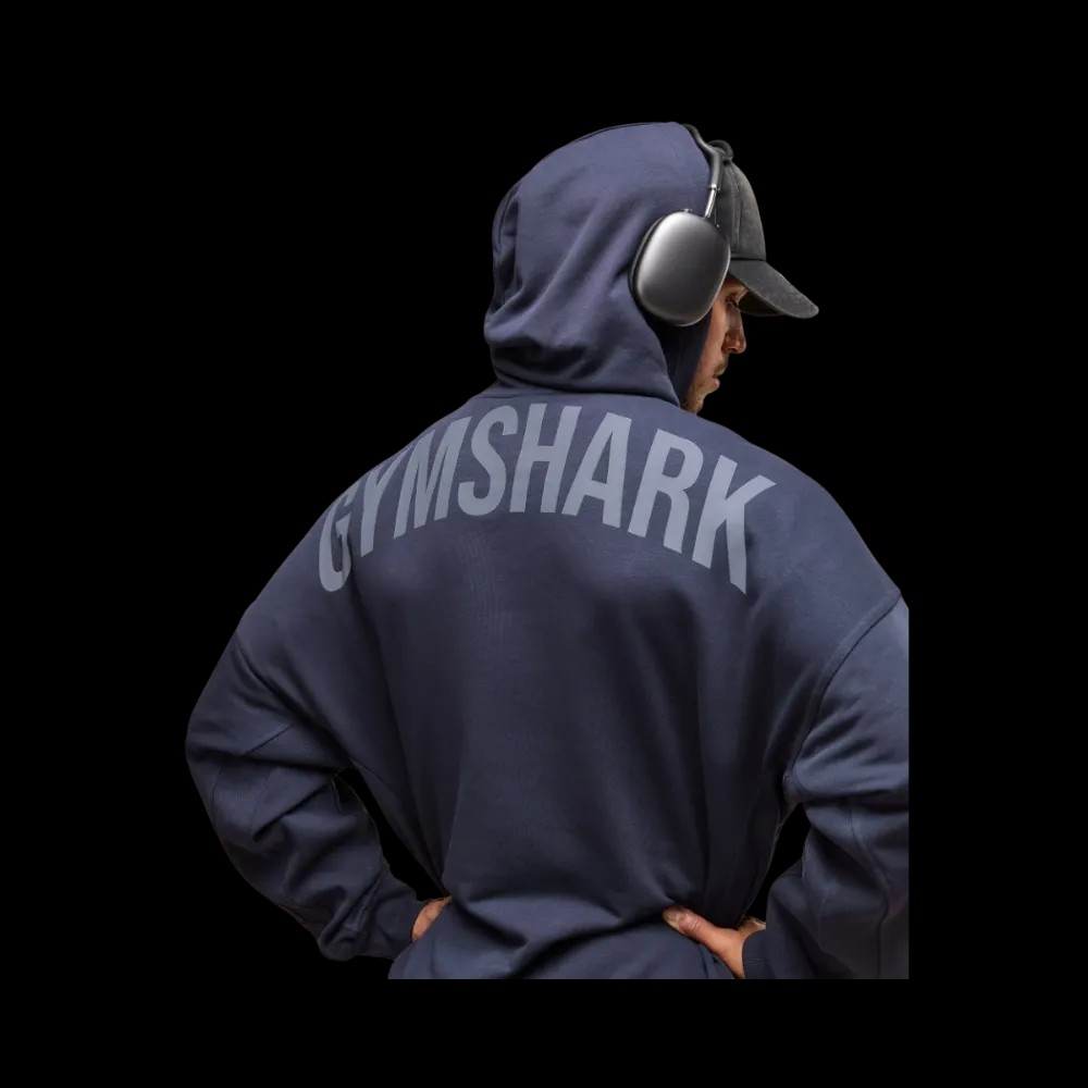 Gymshark Power Hoodie Oversized Fit Heavy Blue - HypeFly India View 5