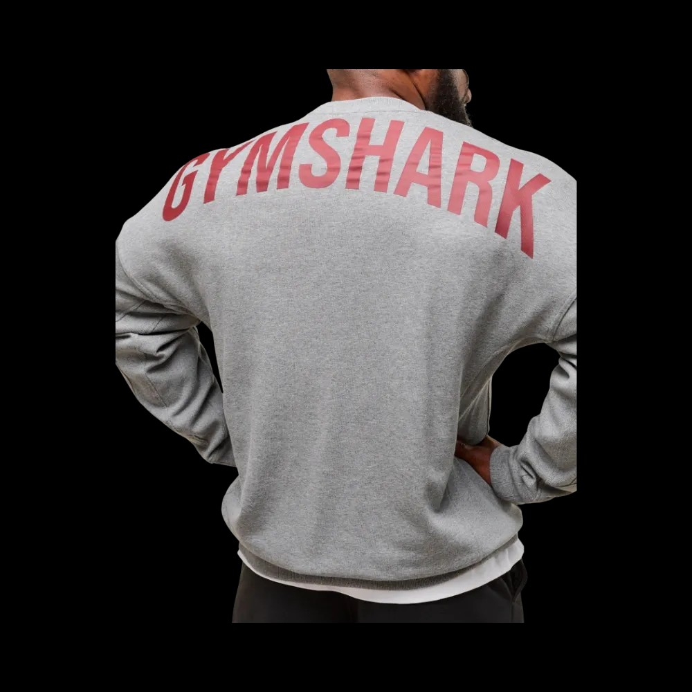 Gymshark Power Crew Oversized Fit Charcoal Core Marl - HypeFly India View 5