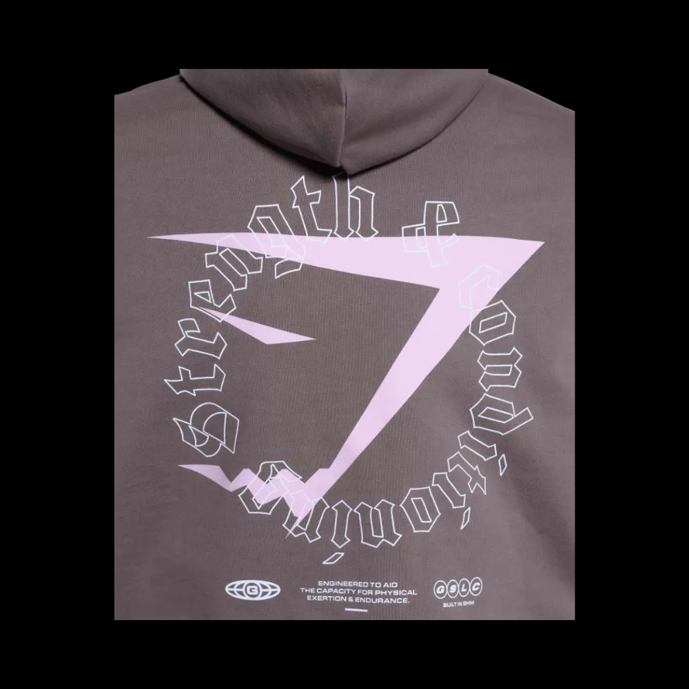 Gymshark Strength + Conditioning Hoodie Oversized Fit Brushed Purple - HypeFly India View 5