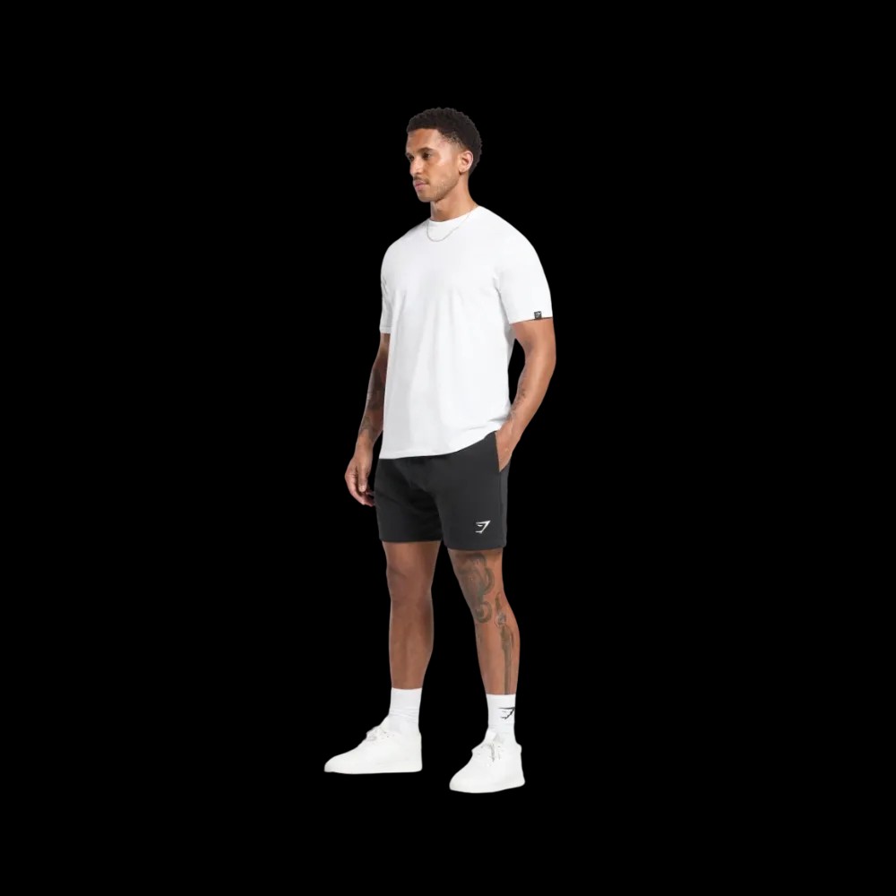 Gymshark Crest 7" Shorts Slim Fit Black - HypeFly India View 2