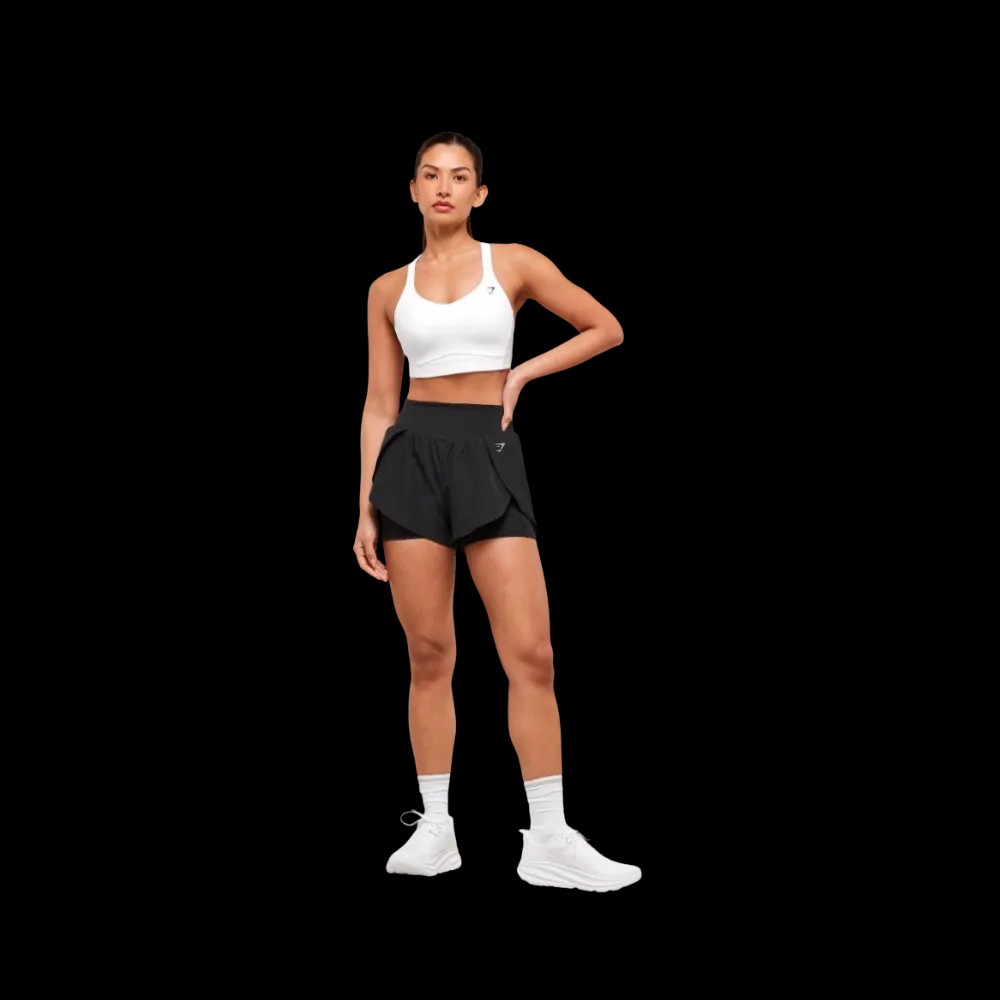Gymshark Running 2-in-1 Shorts Black - HypeFly India View 3