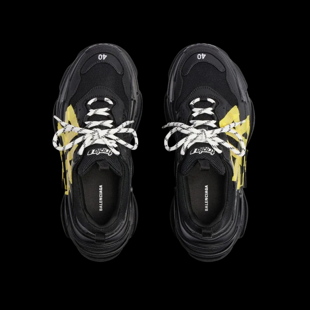 Balenciaga Triple S Tape Sneaker In Black - HypeFly India View 4